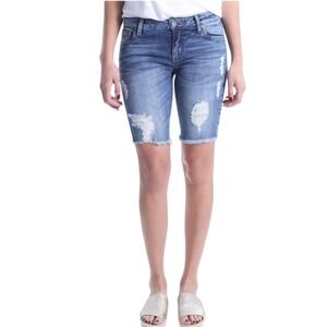 Kut from the Kloth Sophie Size 2 Raw Hem Denim Bermuda Shorts